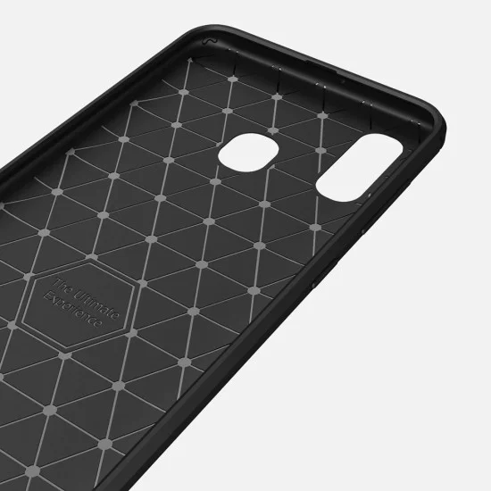 Калъф за Samsung Galaxy A40 - Carbon Silicone - Черен