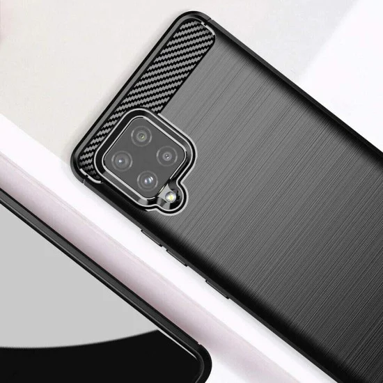 Калъф за Samsung Galaxy A42 5G - Carbon Silicone - Черен