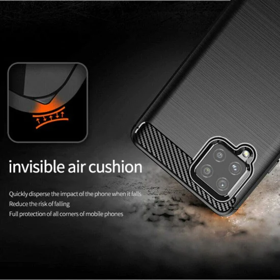 Калъф за Samsung Galaxy A42 5G - Carbon Silicone - Черен
