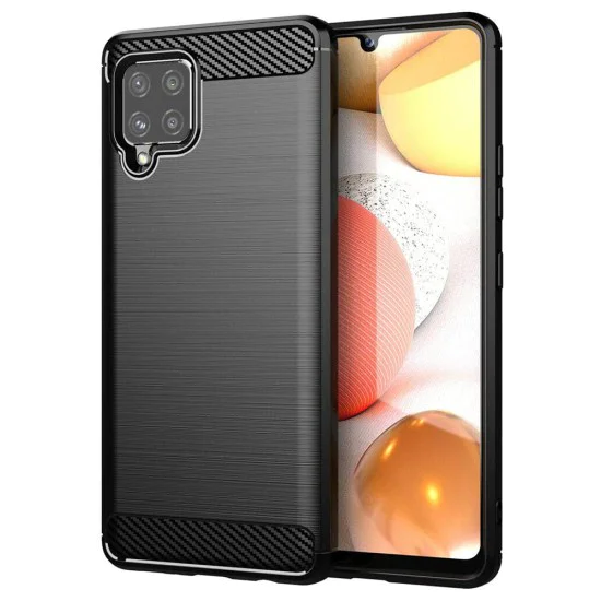Калъф за Samsung Galaxy A42 5G - Carbon Silicone - Черен
