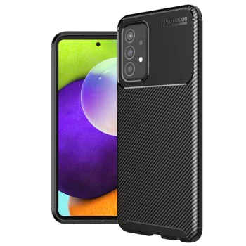 Калъф за Samsung Galaxy A52 4G / A52 5G / A52s 5G - CarbonFiber - Черен