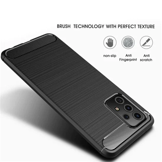 Калъф за Samsung Galaxy A53 5G - Carbon Silicone - Черен