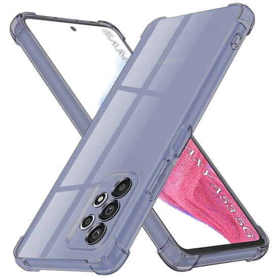 Калъф за Samsung Galaxy A53 5G - Techsuit - Удароустойчив Clear Silicone - Опушено Черен