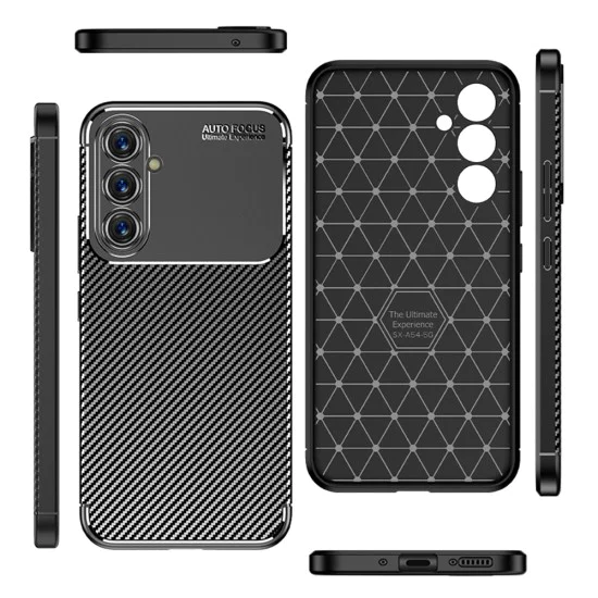 Калъф за Samsung Galaxy A54 - CarbonFiber - Черен