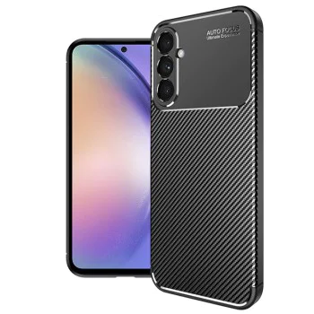 Калъф за Samsung Galaxy A54 - CarbonFiber - Черен