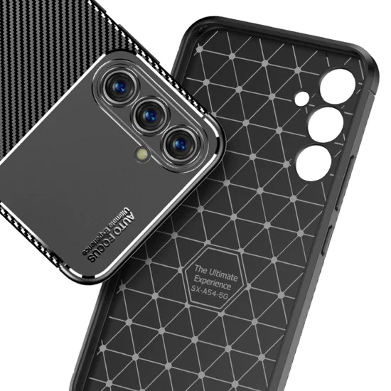 Калъф за Samsung Galaxy A54 - CarbonFiber - Черен