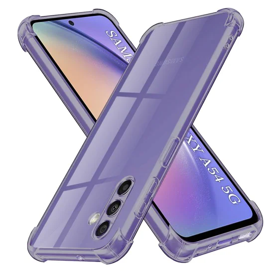Калъф за Samsung Galaxy A54 - Techsuit - Удароустойчив Clear Silicone - Опушено Черен