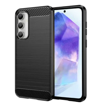 Калъф за Samsung Galaxy A55 5G - Carbon Silicone - Черен