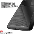 Калъф за Samsung Galaxy A55 5G - CarbonFiber - Черен