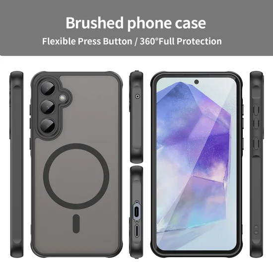 Калъф за Samsung Galaxy A55 5G - HaloFrost II MagSafe - Черен