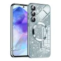 Калъф за Samsung Galaxy A55 5G - Луксозен Glitter MagSafe - Светло син