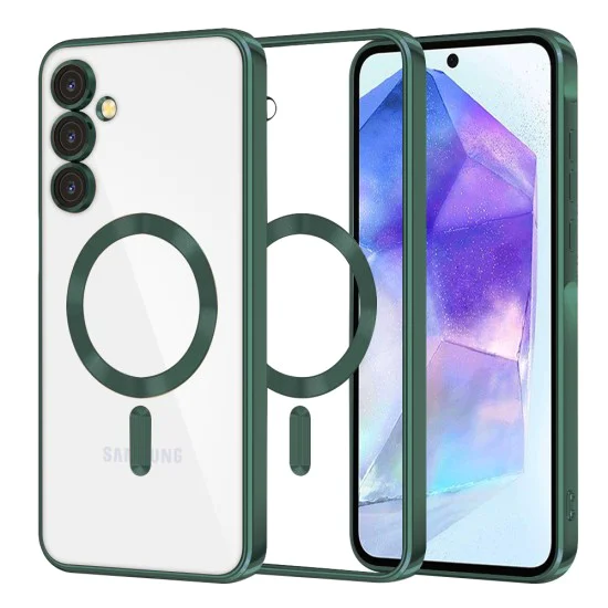 Калъф за Samsung Galaxy A55 5G - Luxury Crystal MagSafe - Deep Green