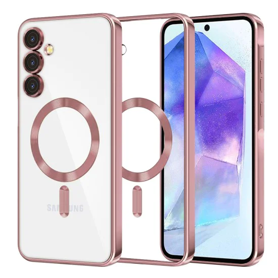 Калъф за Samsung Galaxy A55 5G - Luxury Crystal MagSafe - Розов