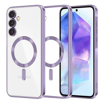 Калъф за Samsung Galaxy A55 5G - Luxury Crystal MagSafe - Светло лилав