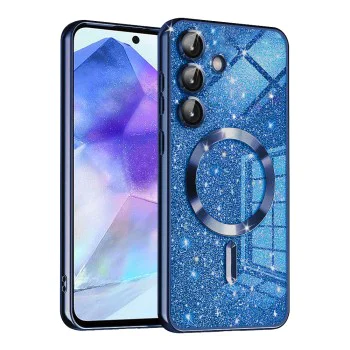 Калъф за Samsung Galaxy A55 5G - Luxury Glitter MagSafe - Deep Blue