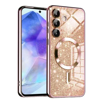 Калъф за Samsung Galaxy A55 5G - Luxury Glitter MagSafe - Rose Gold