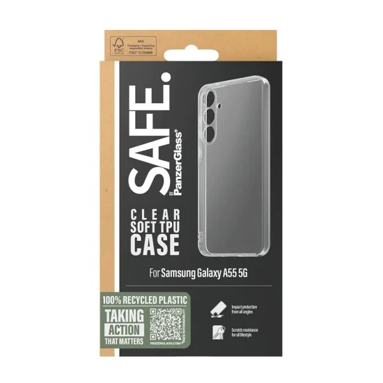 Калъф за Samsung Galaxy A55 5G - PanzerGlass® - SAFE. Серия TPU калъфи - Прозрачен