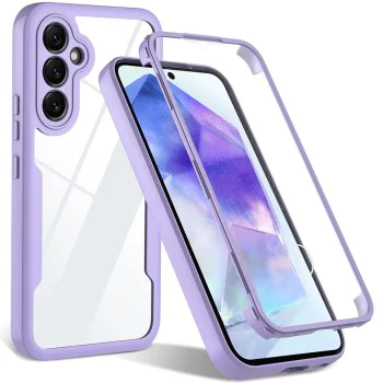 Калъф за Samsung Galaxy A55 5G + Протектор - ColorVerse 360 ​​Series - Лилав