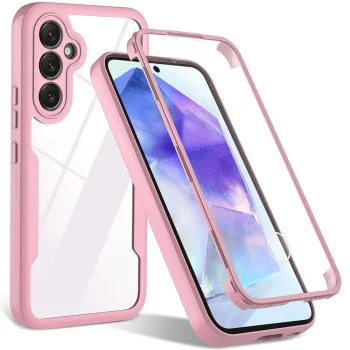 Калъф за Samsung Galaxy A55 5G + Протектор - ColorVerse 360 ​​Series - Розов