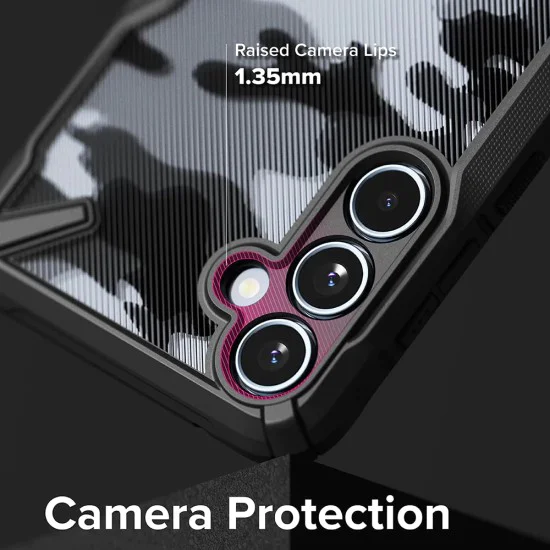 Калъф за Samsung Galaxy A55 5G - Ringke - Fusion X Design - Камуфлаж - Черен