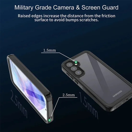 Калъф за Samsung Galaxy A55 5G - ShellBox Waterproof IP68 Case - Черен