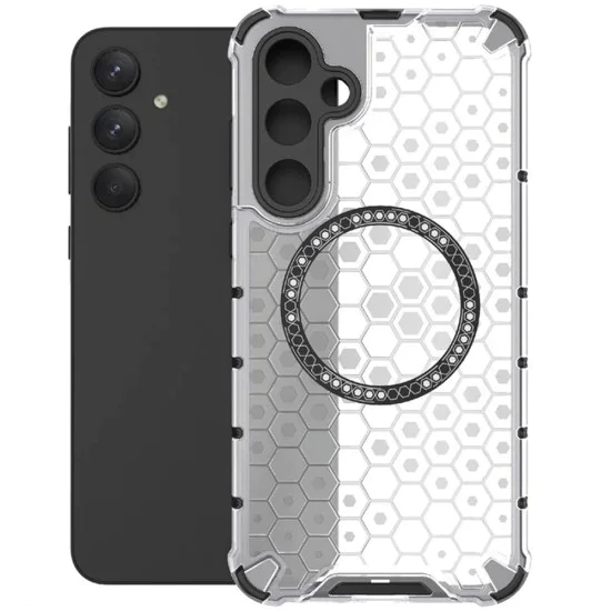 Калъф за Samsung Galaxy A55 5G - Techsuit - HoneyComb Shield MagSafe - Бял