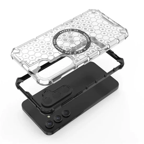 Калъф за Samsung Galaxy A55 5G - Techsuit - HoneyComb Shield MagSafe - Бял