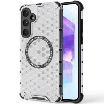 Калъф за Samsung Galaxy A55 5G - Techsuit - HoneyComb Shield MagSafe - Бял