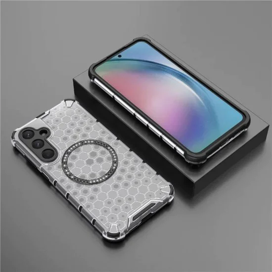 Калъф за Samsung Galaxy A55 5G - Techsuit - HoneyComb Shield MagSafe - Бял