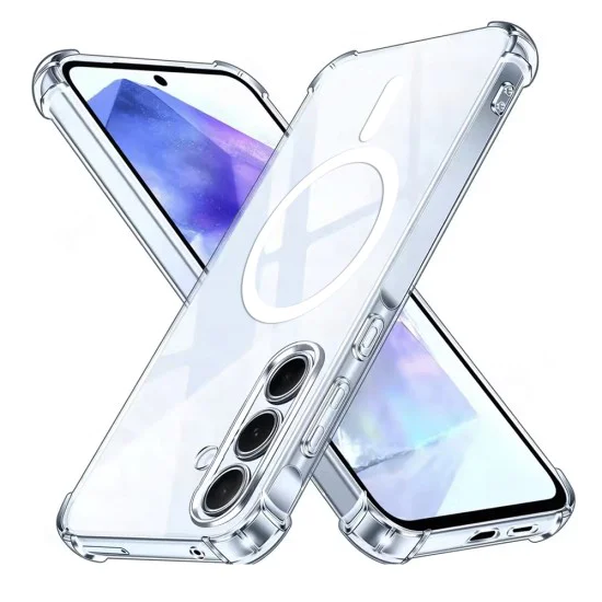 Калъф за Samsung Galaxy A55 5G - Techsuit - Удароустойчив Clear Silicone MagSafe - Прозрачен