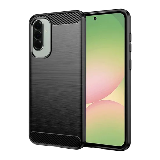 Калъф за Samsung Galaxy A56 5G - Carbon Silicone - Черен