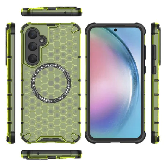 Калъф за Samsung Galaxy A56 5G - HoneyComb Shield MagSafe - Зелен