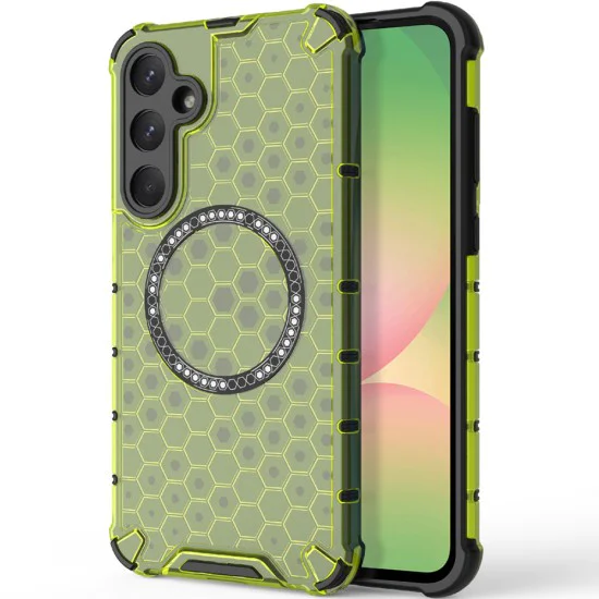 Калъф за Samsung Galaxy A56 5G - HoneyComb Shield MagSafe - Зелен