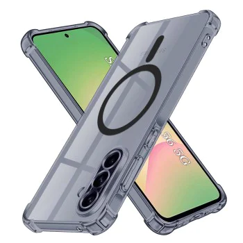 Калъф за Samsung Galaxy A56 5G - Techsuit - Удароустойчив Clear Siliconeов MagSafe - Опушено Черен
