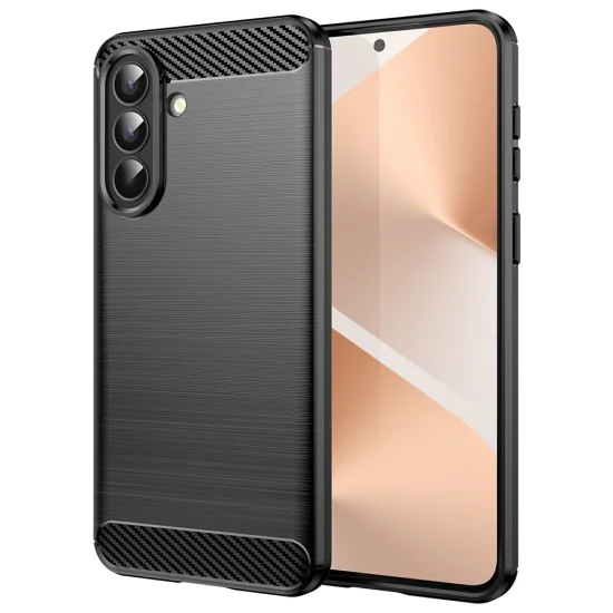 Калъф за Samsung Galaxy A57 5G - Techsuit Carbon Silicone - Черен