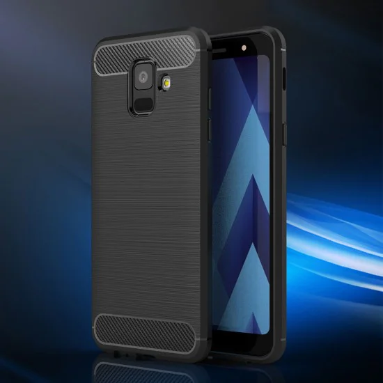 Калъф за Samsung Galaxy A6 2018 - Carbon Silicone - Черен