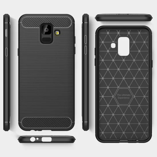 Калъф за Samsung Galaxy A6 2018 - Carbon Silicone - Черен