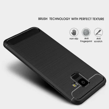 Калъф за Samsung Galaxy A6 2018 - Carbon Silicone - Черен