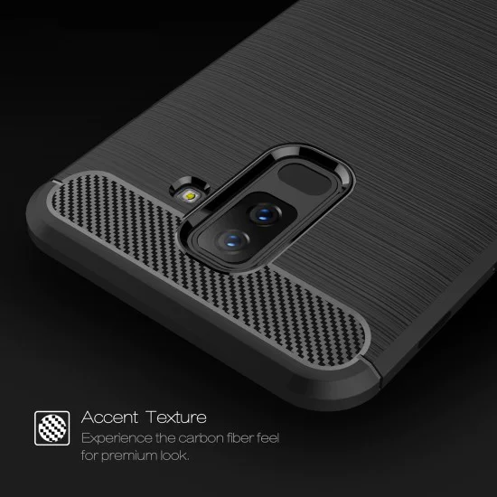 Калъф за Samsung Galaxy A6 Plus 2018 - Carbon Silicone - Черен