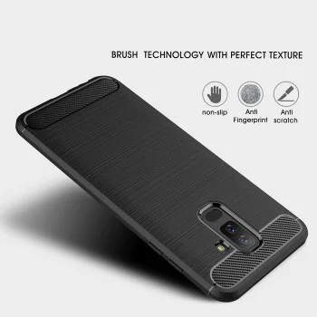 Калъф за Samsung Galaxy A6 Plus 2018 - Carbon Silicone - Черен