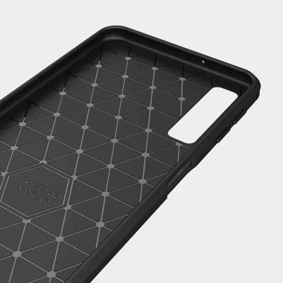 Калъф за Samsung Galaxy A7 2018 - Carbon Silicone - Черен