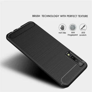 Калъф за Samsung Galaxy A7 2018 - Carbon Silicone - Черен