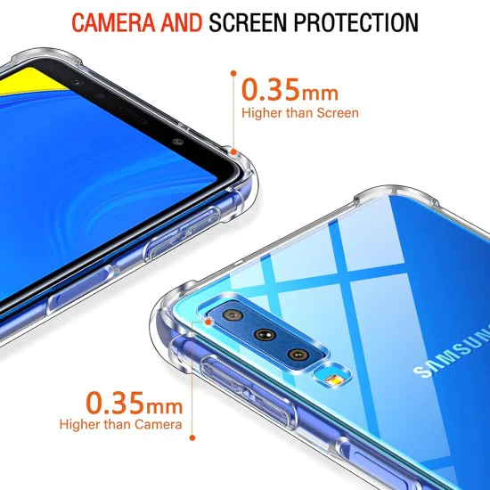 Калъф за Samsung Galaxy A7 2018 - Удароустойчив Прозрачен Силиконов - Прозрачен
