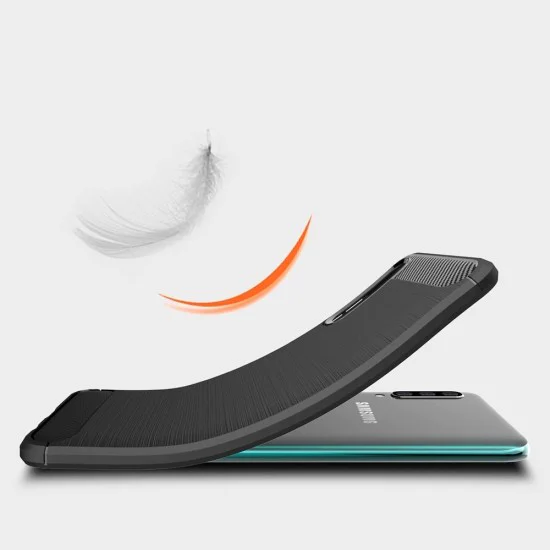 Калъф за Samsung Galaxy A70 / A70s - Carbon Silicone - Черен