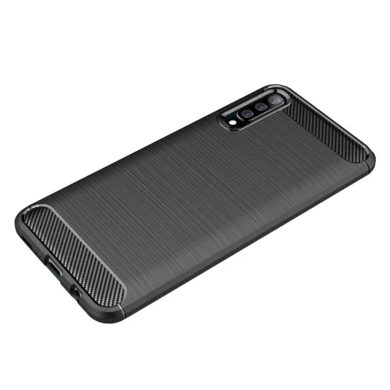 Калъф за Samsung Galaxy A70 / A70s - Carbon Silicone - Черен