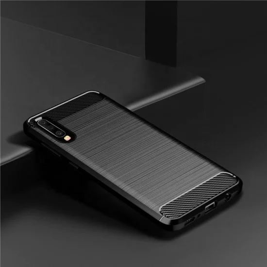 Калъф за Samsung Galaxy A70 / A70s - Carbon Silicone - Черен