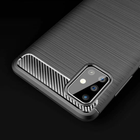 Калъф за Samsung Galaxy A71 4G - Carbon Silicone - Черен