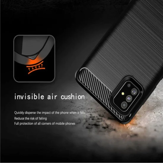 Калъф за Samsung Galaxy A71 4G - Carbon Silicone - Черен