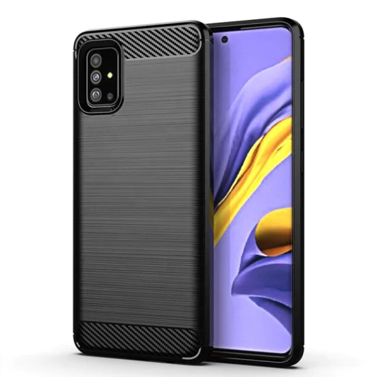 Калъф за Samsung Galaxy A71 4G - Carbon Silicone - Черен