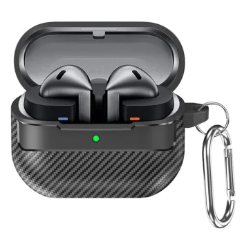Калъф за Samsung Galaxy Buds 3/3 Pro - CarbonFiber - черен